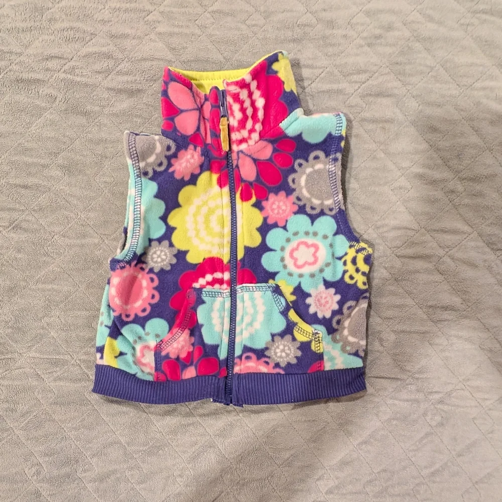 Carter's 18M Floral Vest and Pink Outfit
